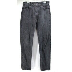 Vintage‎ 90s Mens Levis 505 34x36 Orange Tab Black Denim Jeans Straight USA Made